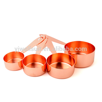 4 pc stainless steel measuring cup sets ,Copper measuring cup set