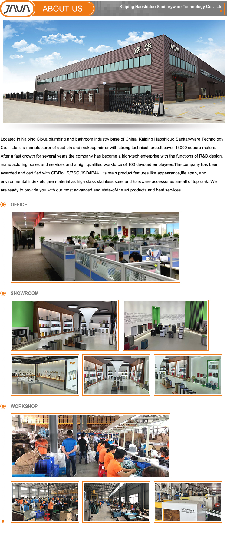 JAVA Wholesale Smart sensor rectangular home smart products smart waste bin Automatic trash cans