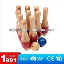 Outdoor lawn wooden bowling game