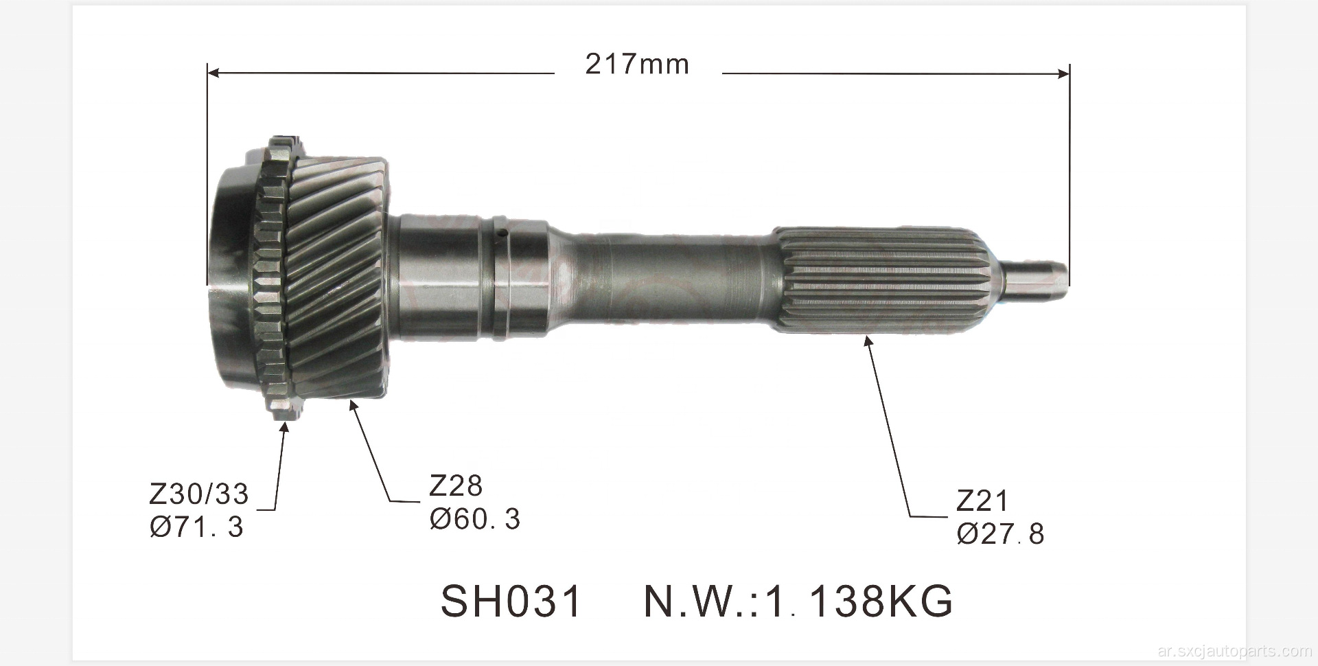 السيارات اليابانية 33301-26040 OEM Auto Box Box Parts Raft Shaft for Hilux 33301-26030