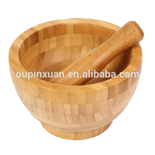 Outil à épices en bambou, mortier et pilon