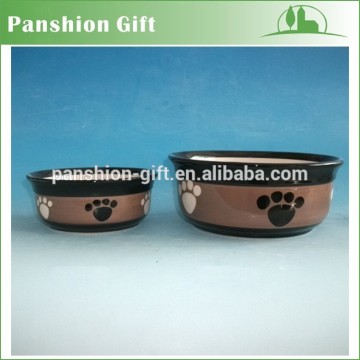 New ceramic dog bowl with paw decal