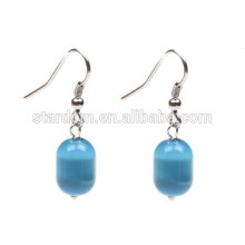 Genuine Blue Opal Hook Earrings for Girls