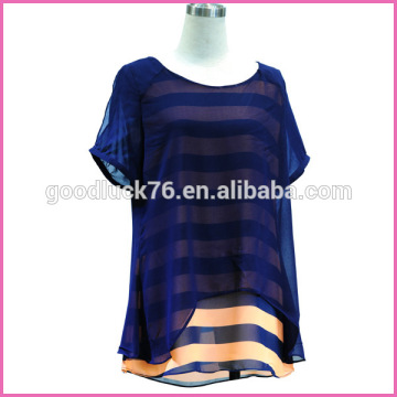 Short sleeve lady leisure blouse for summer