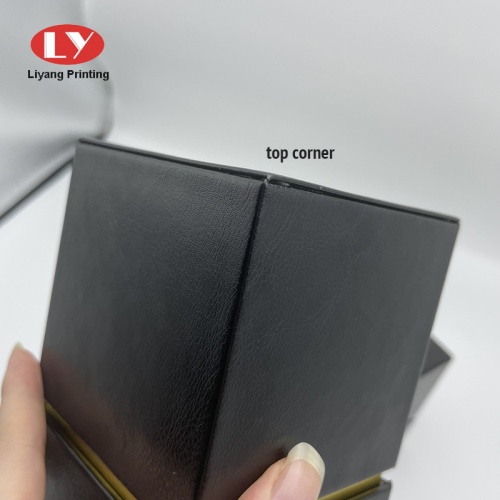 Black PU Leather Luesury Packaging Boxes for Candles