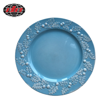 Holly Ceramic Effect Plastic Charger Plate