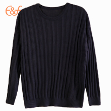 Mens 100% Arcylic Pullover All Black Sweater