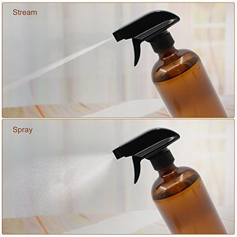 Amber Blue Transparent Boston Glass Bottle 500ml 300ml with Dispenser Pump Spray Screw Caps