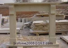 yellow sandstone fireplace