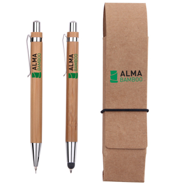 Customized Eco-Friendly Bamboo Pen and Pencil Sets