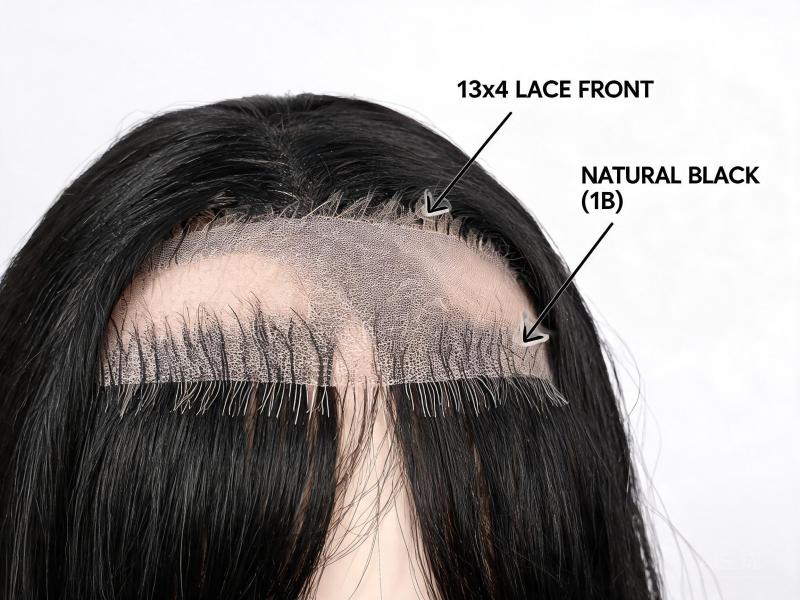 Natural Black 13x4 Lace Front Wig 100% Human Hair