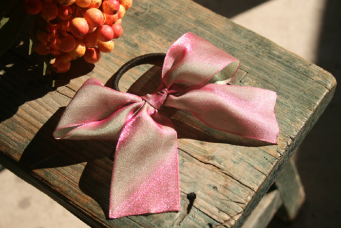 pink organza ribbon bow 