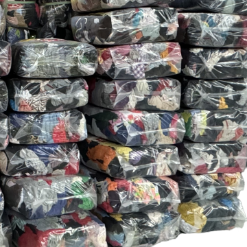 100% Cotton Terry Fabric Wiping Cloths - Dark Mixed Color Industrial Cleaning Rags