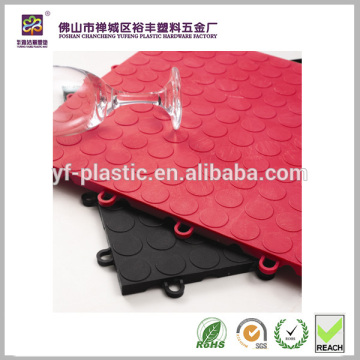 Hard interlocking coin dotted plastic pp mat