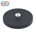 Neodymium Rubber Coated Pot Magnet with Screwed Bush