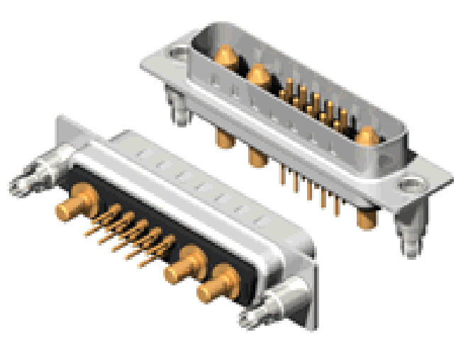 Conectores D-sub de potencia de montaje en placa vertical 13W3 rectos