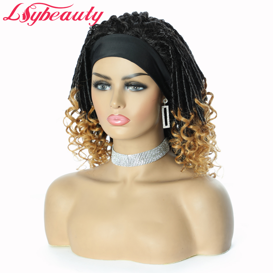 LSY Raw Inian Hair New Design 100 Human Hair Wig Goddess Locs Crochet Braiding With Honey Blonde Color Human Hair Headband Wigs