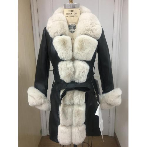 Ladies' Jackets Black Plush Faux Fur Coat Supplier