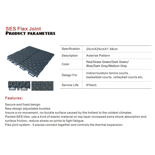 Enlio Outdoor Basketball Sports Flooring PP Court