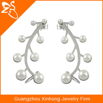 new pearl stud earrings for girl, fashion pearl earring, surgical steel ear cuffs
