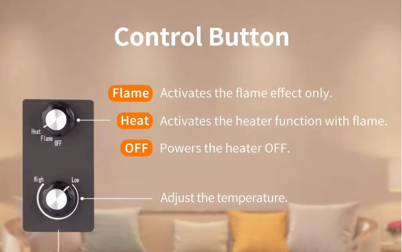 2024 new style Factory customized 1000W decorative indoor Flame effect Electric fireplaces heater for sale