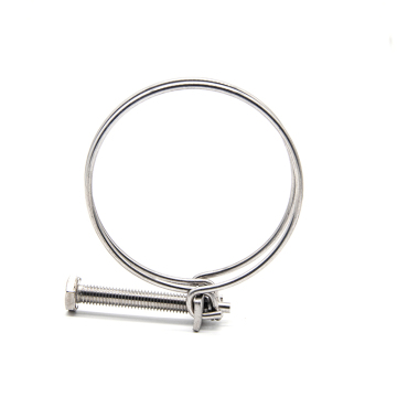 Double wire hose clamp handle clamp