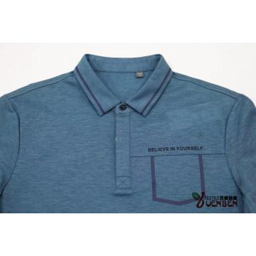 Men's Melange Slub Polo With Self Fabric Collar