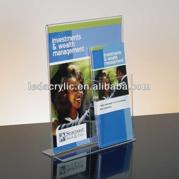 Clear Acrylic Sign Holder With Brochure Pocket