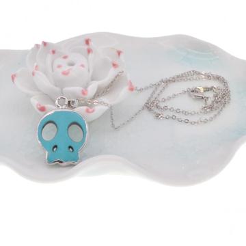 Silver Turquoise Skull Head Pendant