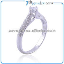 Fashion design rhodium plated wedding ring designs diamond rings