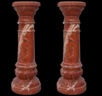 Classic red marble granite roman pillars column