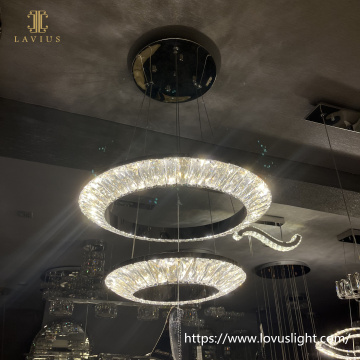 Concise design style crystal ring pendant light & chandelier