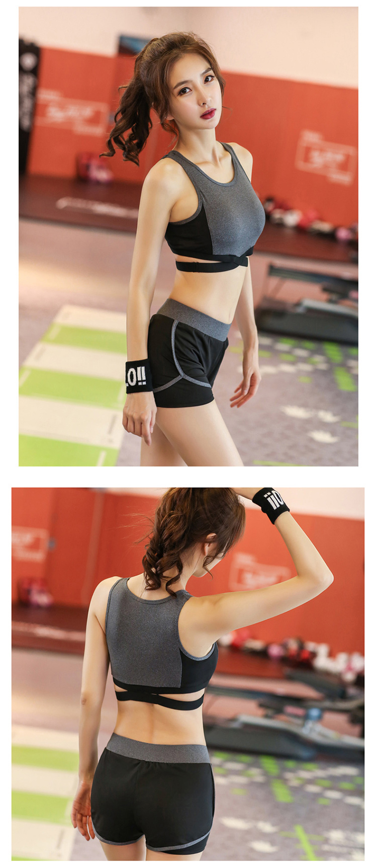 Womens 5pcs Sport Suits Fitness Yoga Running Athletic