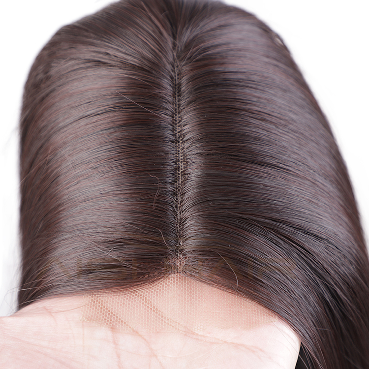 Aisi Hair 30 Inch Long Silky Straight Brown Wig Middle Part Swiss Lace Wigs Synthetic Lace Front Hair Wigs For Black Women