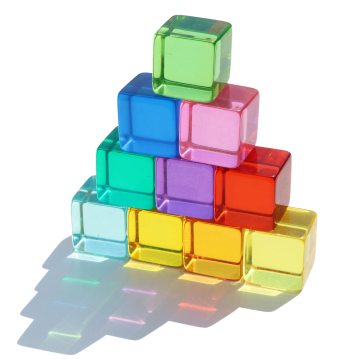 Rainbow Acrylic Gem Cubes - Educational Sensory Training Toys for Children