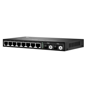 OEM/ODM 2 Optical 8 Electrical Gigabit Single Mode Single Fiber Transceivers for CCTV