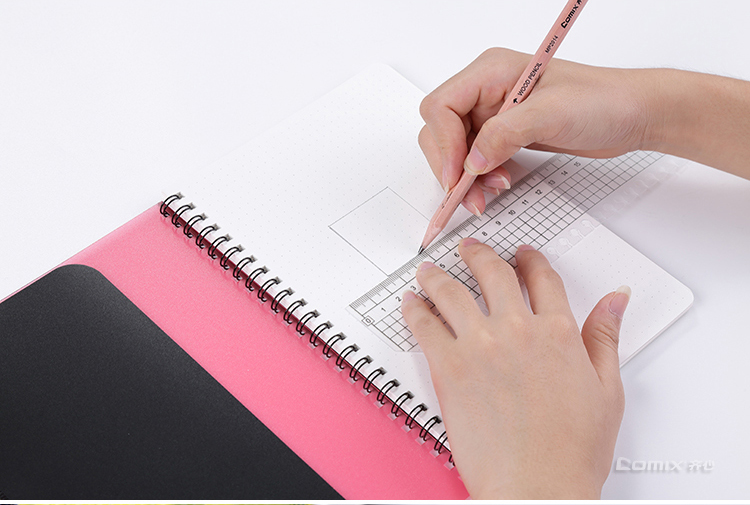 Comix Diamond Translucent PP Cover Dot Grid Spiral Bound Notebook