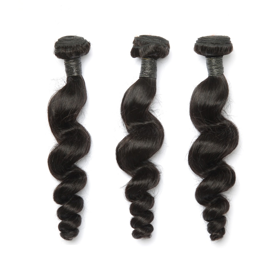 Cuticle Align Indian Spring Curl Loose Wave Bundles With Closure 100% Remy Human Hair 3 Bundles With 4*4 Lace Closure Free Part