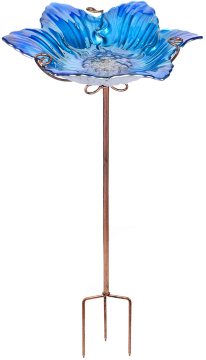 Glass Bird Bath Bowl Bird Feeder