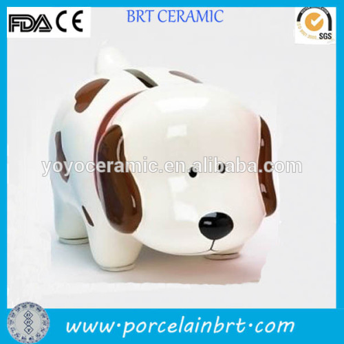 ceramic small puppy dog saving bank for kids