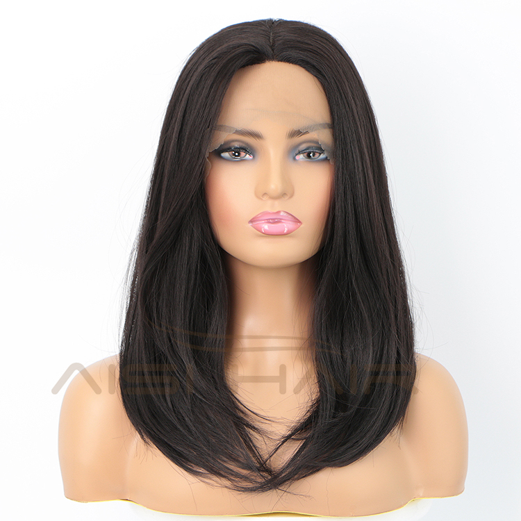 Aisi Hair Medium Long Natural Straight Wig Natural Wave Swiss Lace Wig Cheap Synthetic Lace Frontal Hair Wigs For Black Women