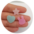 Kawaii Jelly Color Resin Flatback Heart Star Rabbit Cabochons Sweet Heart Star Rabbit Head Embellishments For Scrapbooking DIY