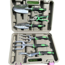 Small Indoor Kids Garden Tools Set: Shovel, Rake, Trowel, Case, & Planting Accessories