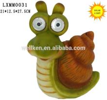 resin snail statues solar lights
