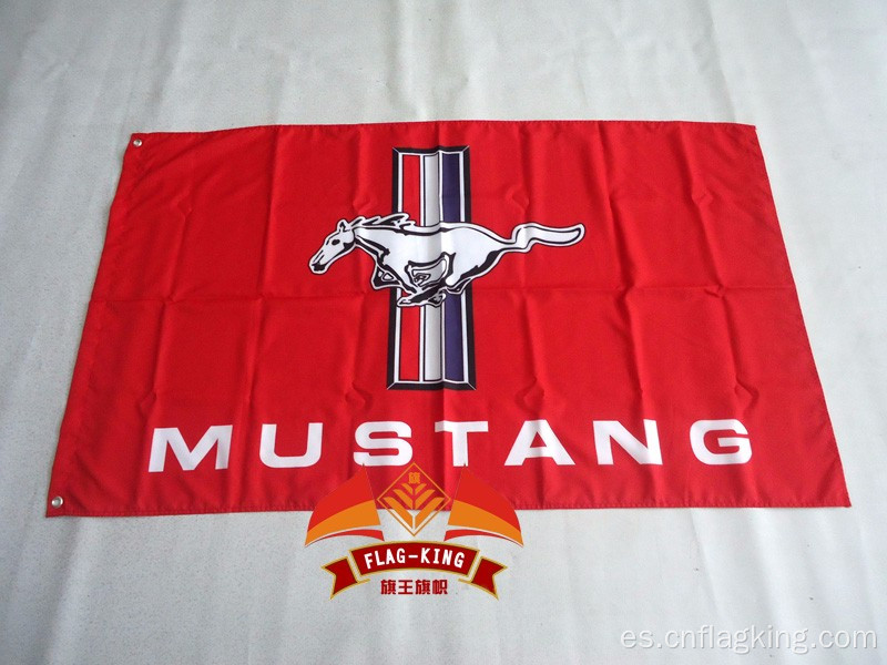 Bandera gris Mustang Bandera Mustangs Bandera roja Mustang 90 * 150cm 100% poliéster