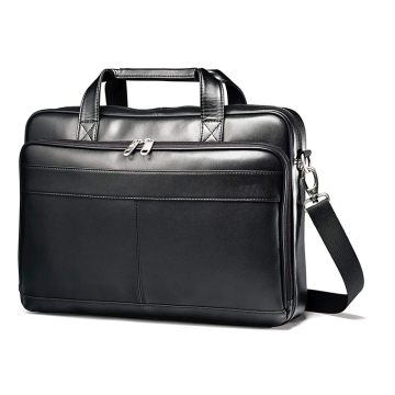 Custom Durable Luggage Leather Slim Black Briefcase Bag