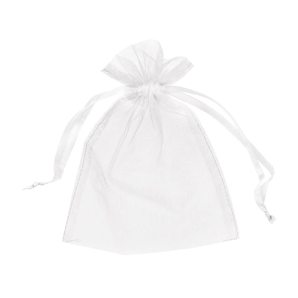 pretty quatity white drawstring organza pouch