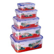 5 PCS Rectangular Plastic Airtight Food Container