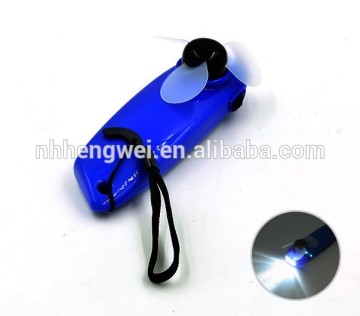 LED light with hand pressing fan