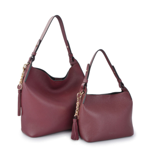 Borsa slouchy ricamata hobo grande in pelle neutra